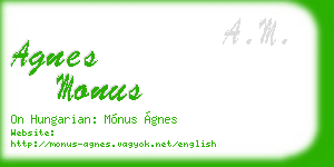 agnes monus business card
